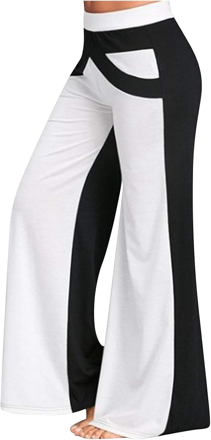 VOWUA High Waist Boot-Cut Yoga Pants with Pockets
