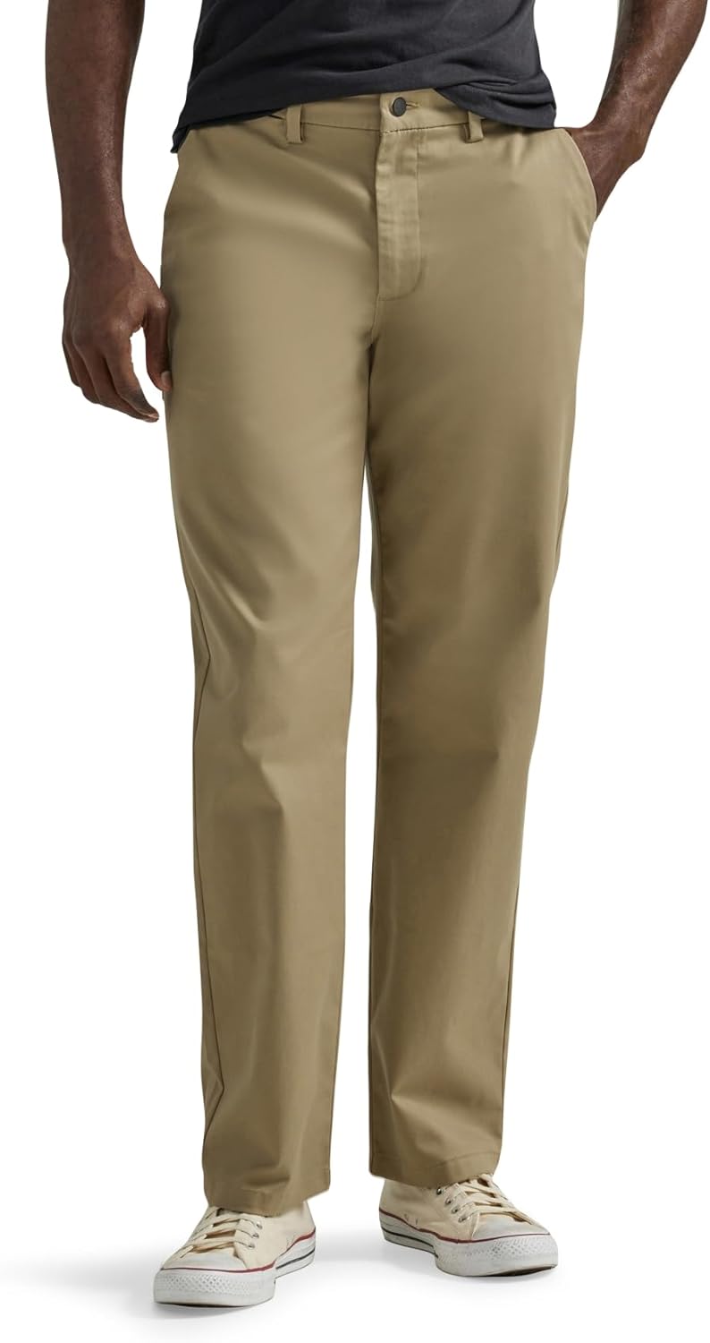 Lee Mens Flat Front Relaxed Straight Pant for Everyday Comfort