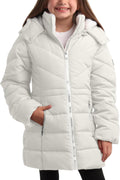 Girls Winter Puffer Jacket - Heavyweight Sherpa Lined Anorak