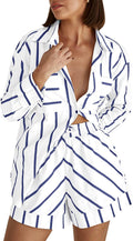 Womens Striped 2 Piece Lounge Set - Soft Polyester Comfort