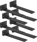 Floating Shelf Bracket 10 in 8 Pack Black Heavy Duty L Brackets