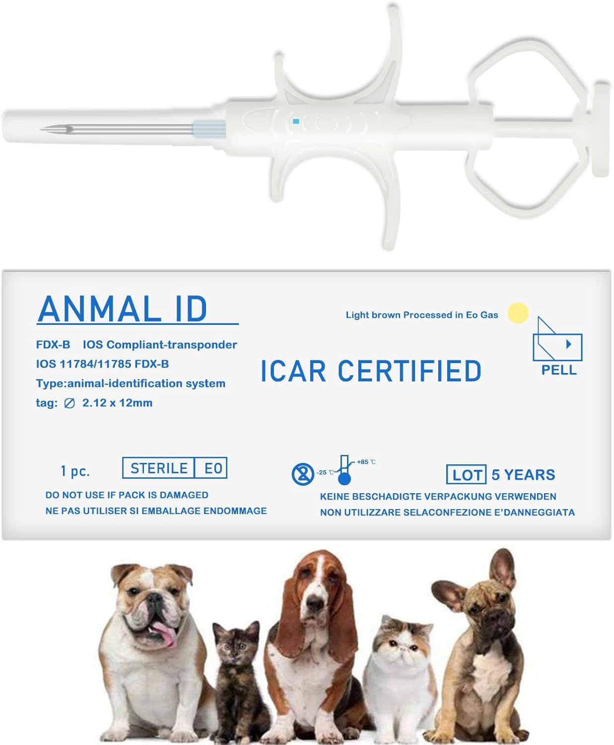 Universal Standard Microchip Pet ID Tags for Dogs and Cats