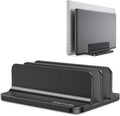 Vertical Laptop Stand Double Dock - Space-Saving Adjustable Aluminum