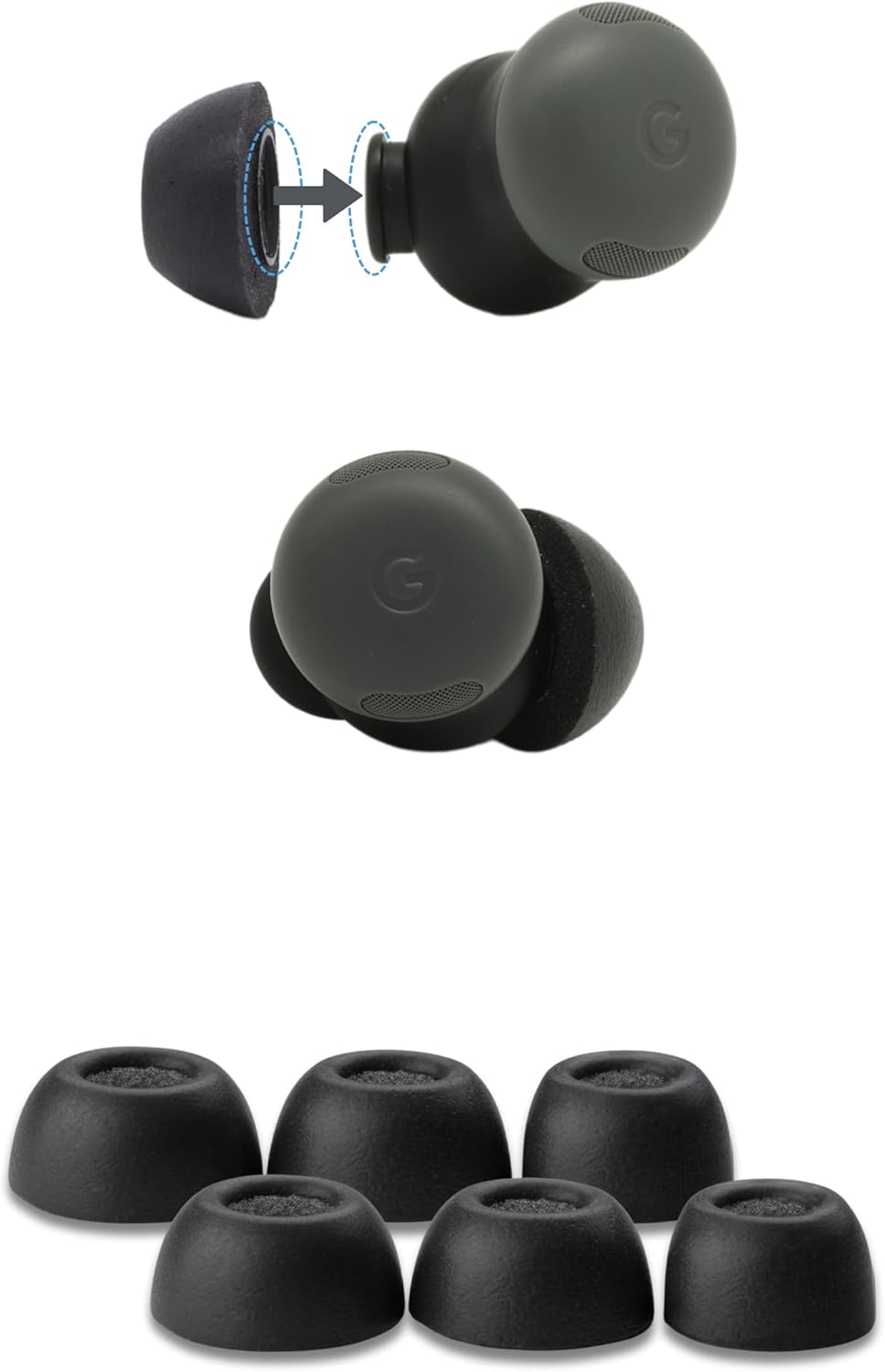 Ultimate Comfort Earbud Tips - Black, Medium
