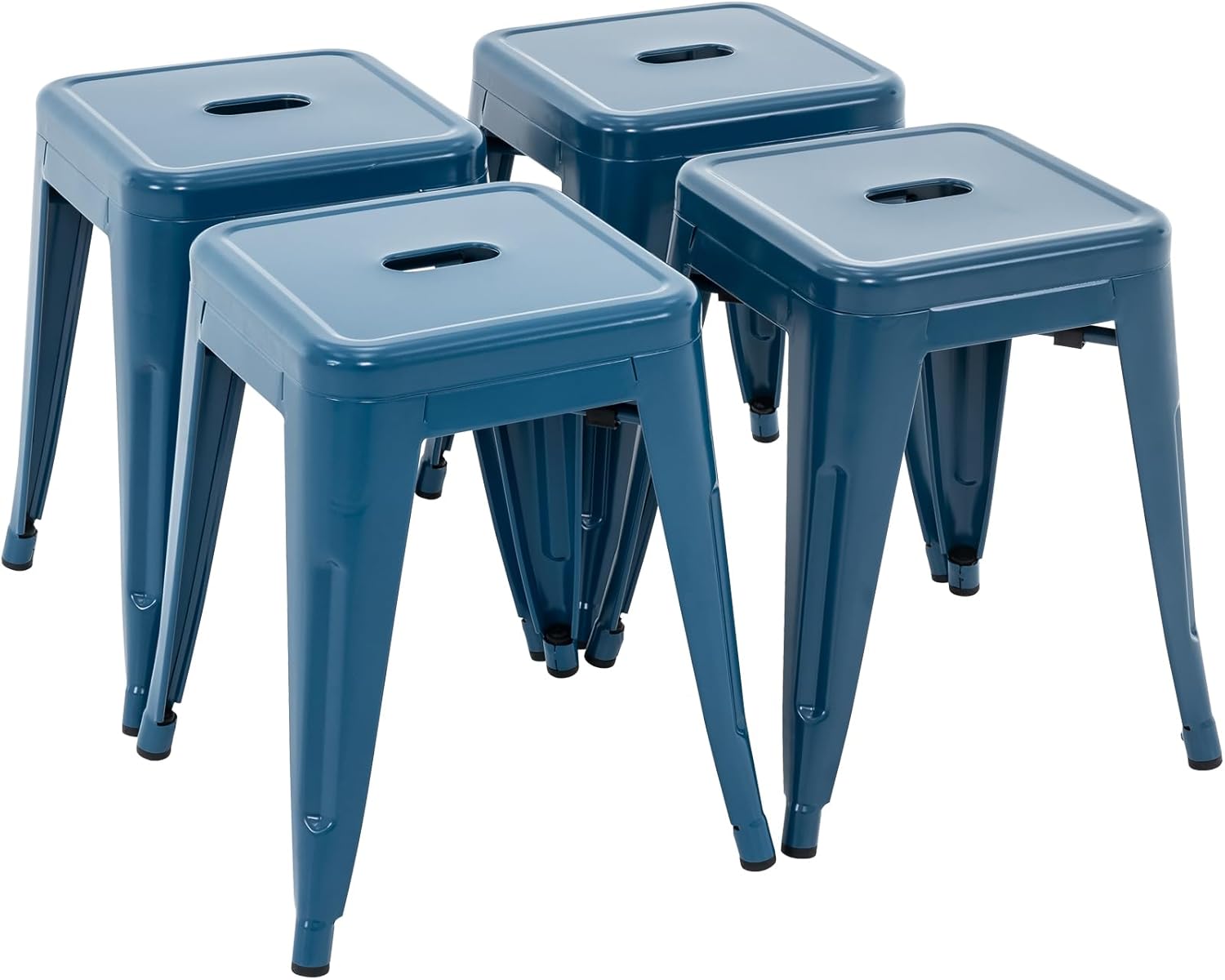 Brage Living 18 Inch Industrial Metal Stools Set of 4 for Dining