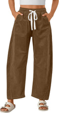 Trendy Queen Womens Corduroy Wide Leg Barrel Pants - Cozy Everyday
