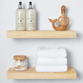 Homeforia 18 in Natural Floating Shelf Set of 3 - Sturdy Real Wood