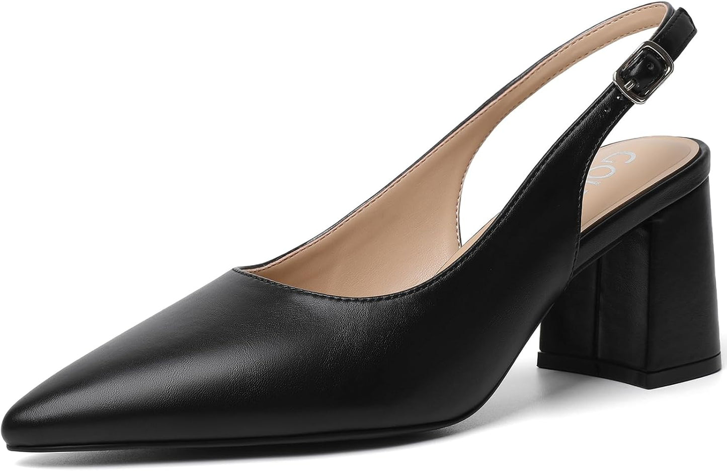 Mostrin Block Slingback Heels for Women - Chic Office Pumps