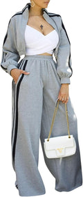 Akmipoem Sweatsuits Women 2 Piece Striped Tracksuit - Comfortable Y2K
