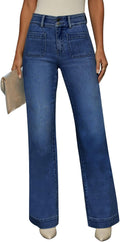 Trendy High Waist Wide Leg Jeans for Women by KUNMI for Casual Style