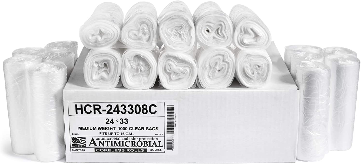 High Density 12-16 Gallon Clear Trash Bags for All Needs