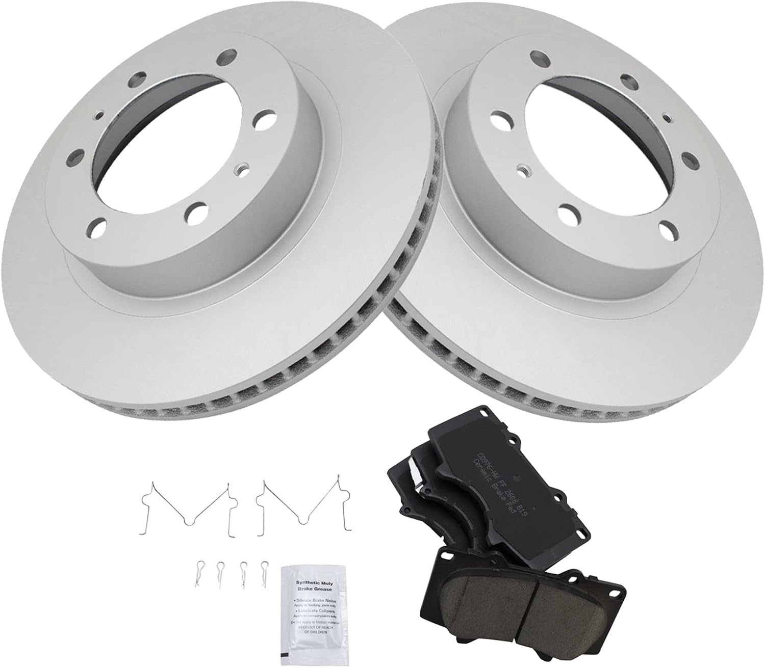 TRQ Front Brake Pad & Rotor Kit for Toyota 4Runner & Tacoma