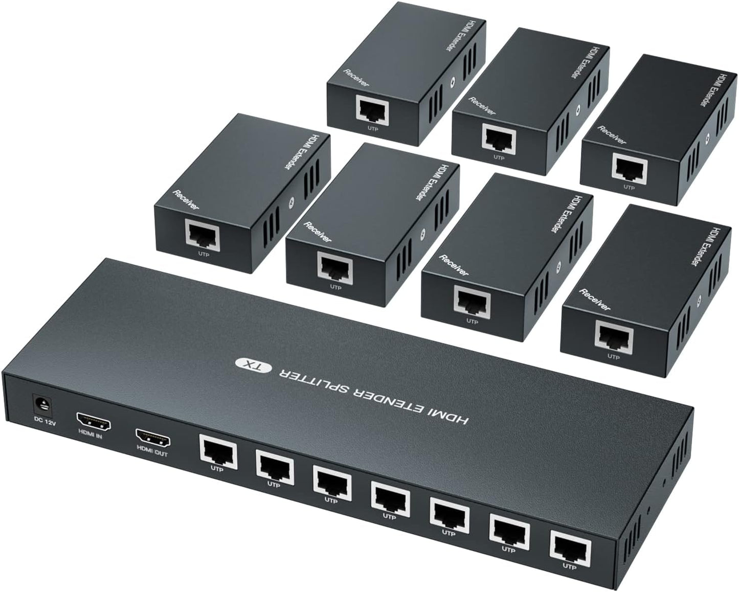 HDMI Extender Splitter 1x7 1080P@60Hz Over Cat 5E/6/7 Ethernet