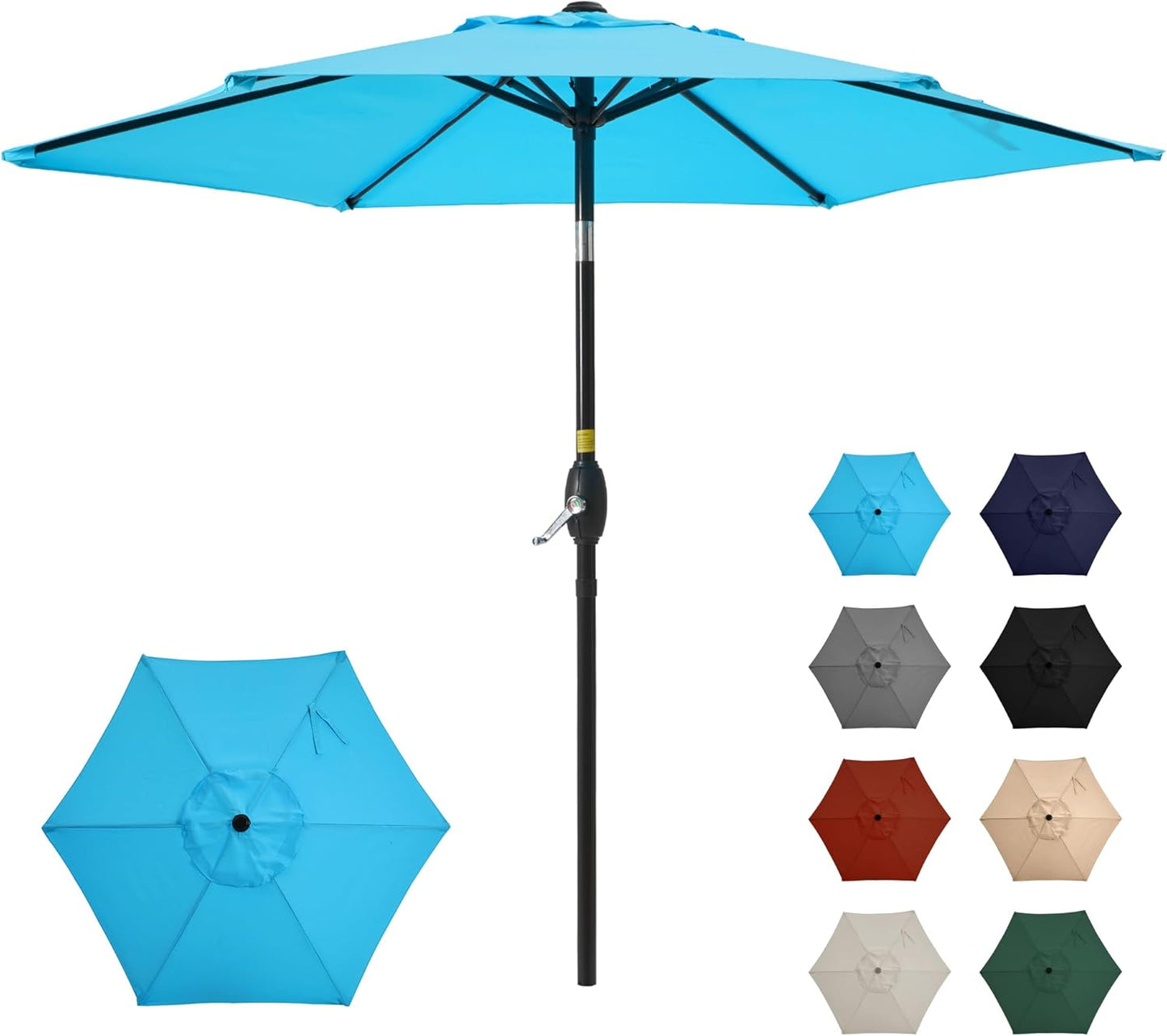 Large Outdoor Patio Umbrella with Push Button Tilt and Crank
