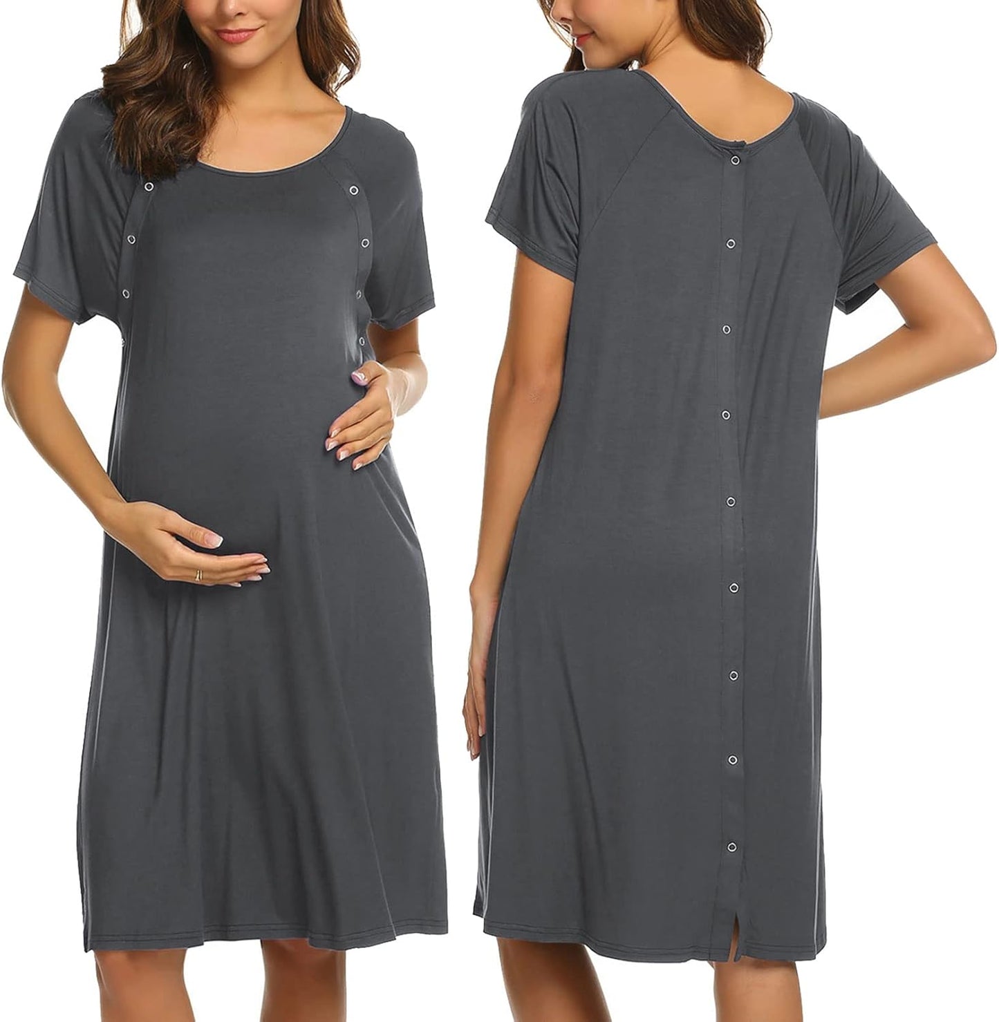 Ekouaer Womens Nursing Nightdress for Maternity and Delivery
