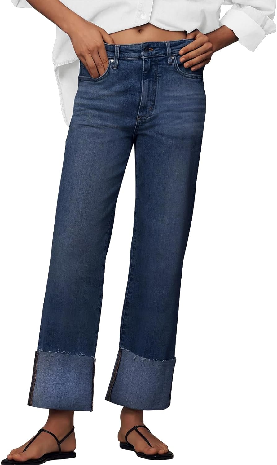 KUNMI Women's Wide Leg Baggy High Waist Jeans for Trendy Style