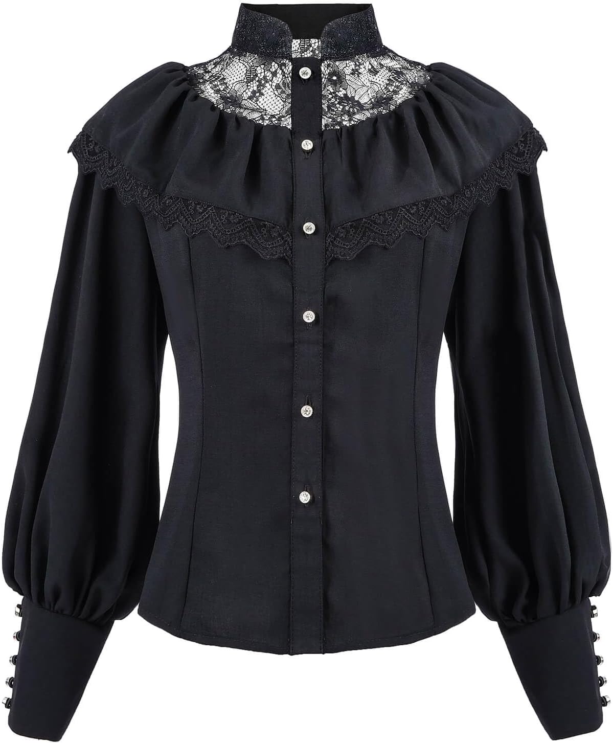 Nuoqi Victorian Blouse Womens Gothic Shirt with Ruffle Design