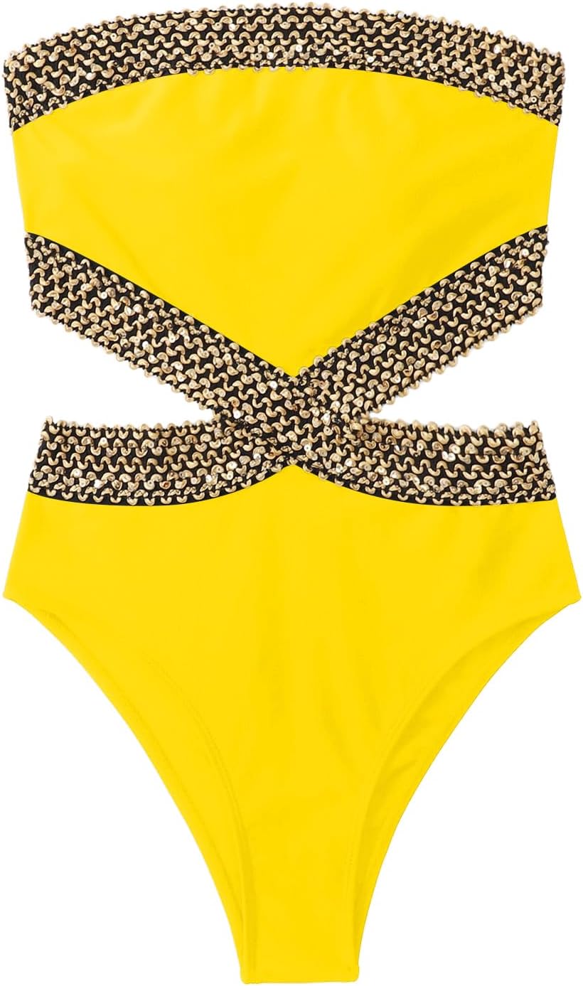 Milumia Women's Strapless One Piece Swimsuit for Summer Fun