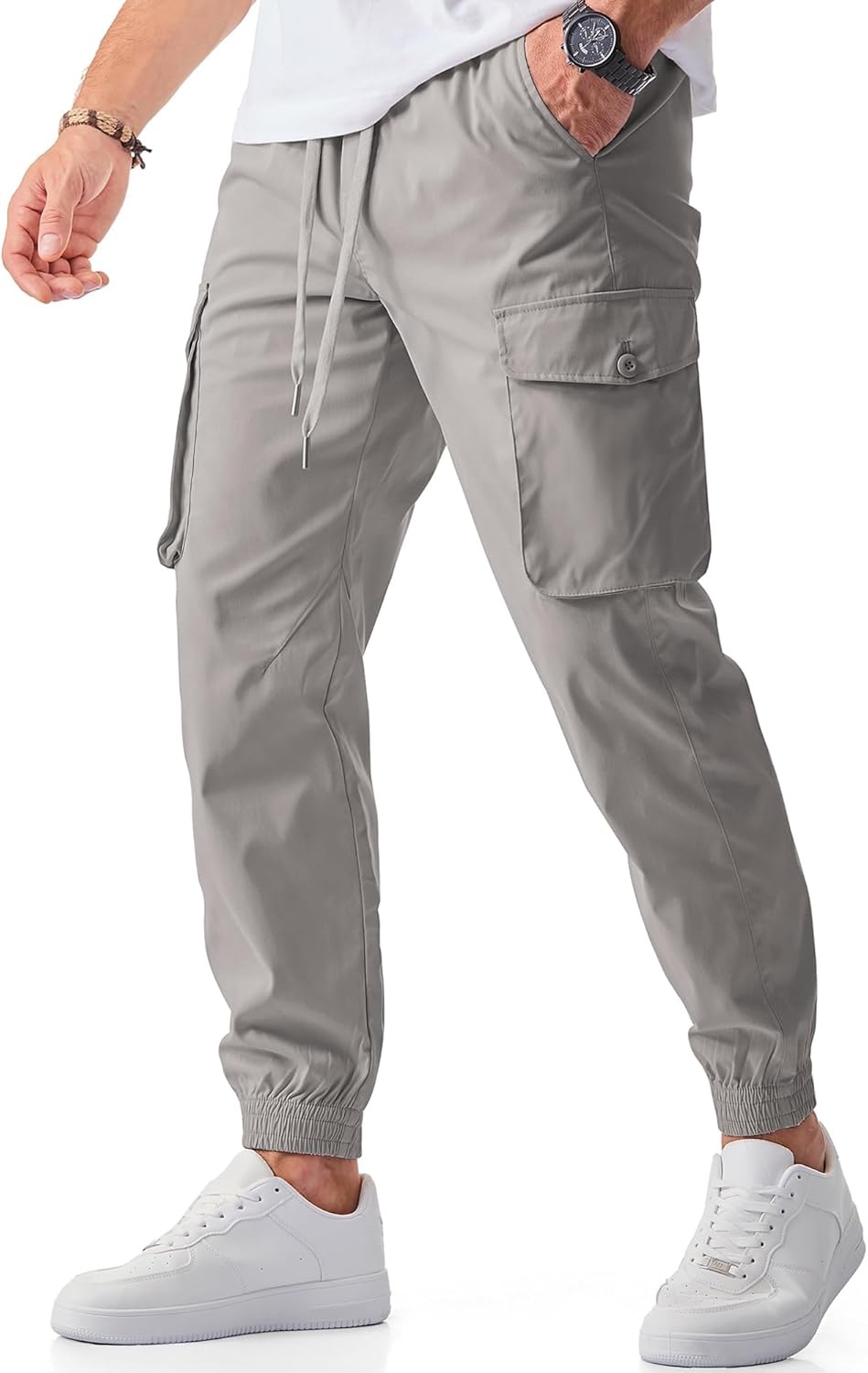 JMIERR Men's Casual Cargo Joggers Pants for Comfort and Style