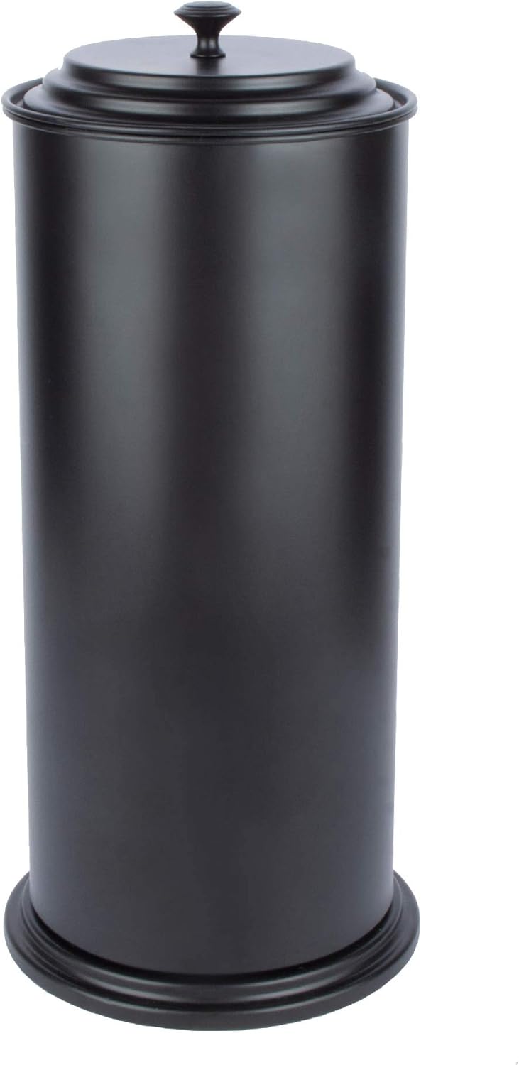 Free Standing Extra Large Toilet Paper Holder in Matte Black