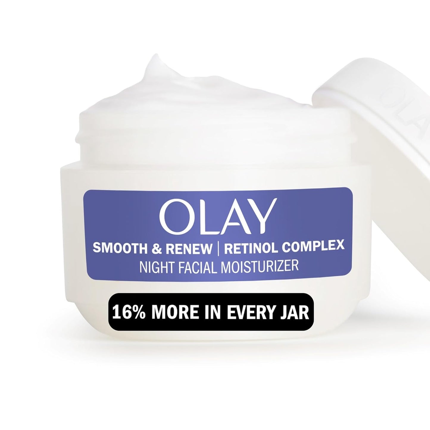 Olay Retinol Night Cream, Smooth Fine Lines, Eco Jar, 2 oz