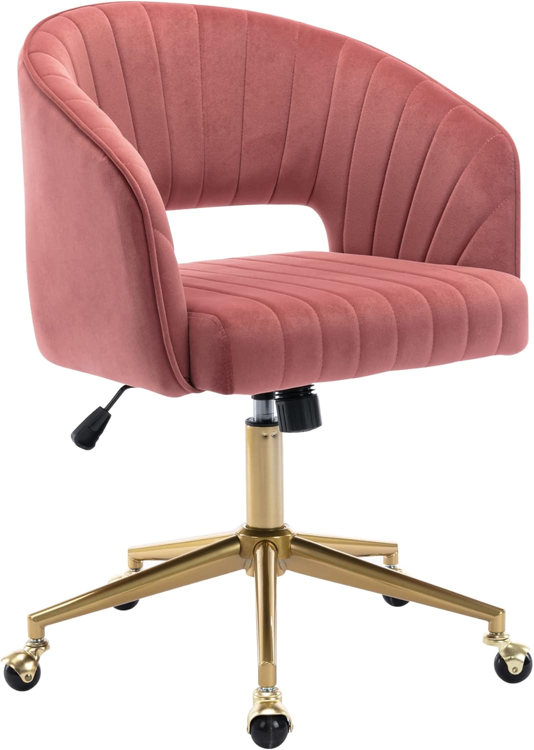 Modern Velvet Home Office Chair with Gold Base for Comfort