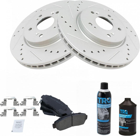 TRQ Front Brake Pad & Rotor Kit for Acura RDX and Honda Accord
