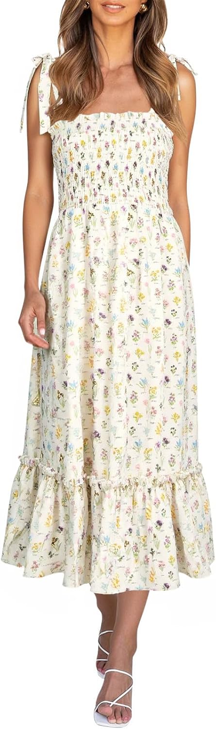 Imily Bela Womens Summer Floral Dress for Beach and Parties