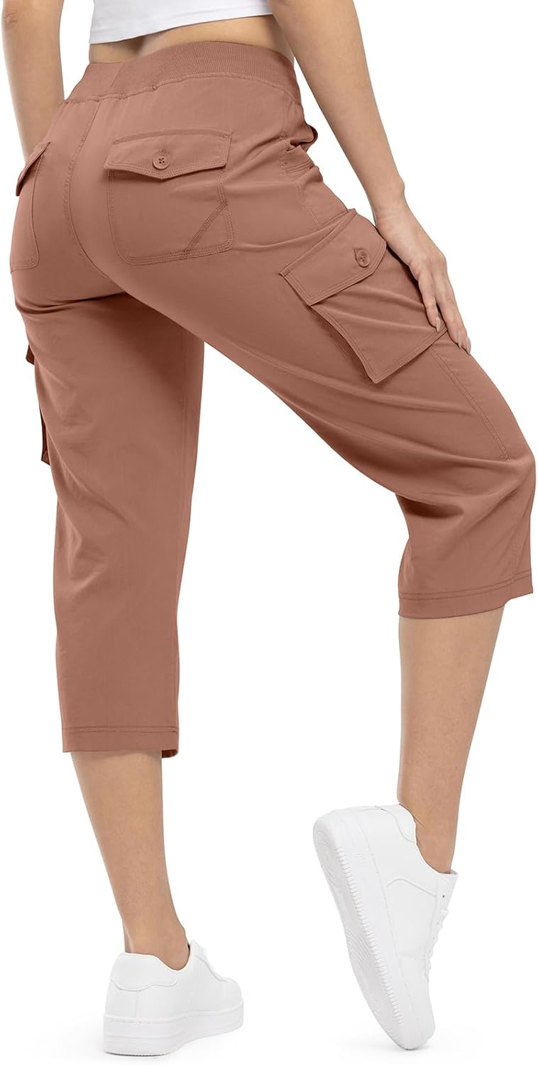 TBMPOY Womens Cargo Capris Lightweight Hiking Pants for Summer
