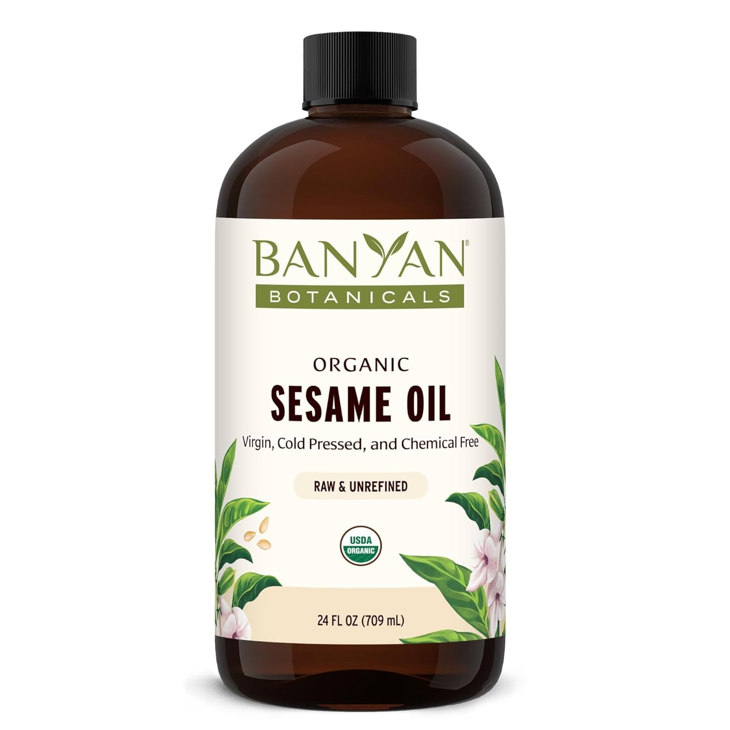 Organic Unrefined Sesame Oil for Skin, Body, and Hair Care