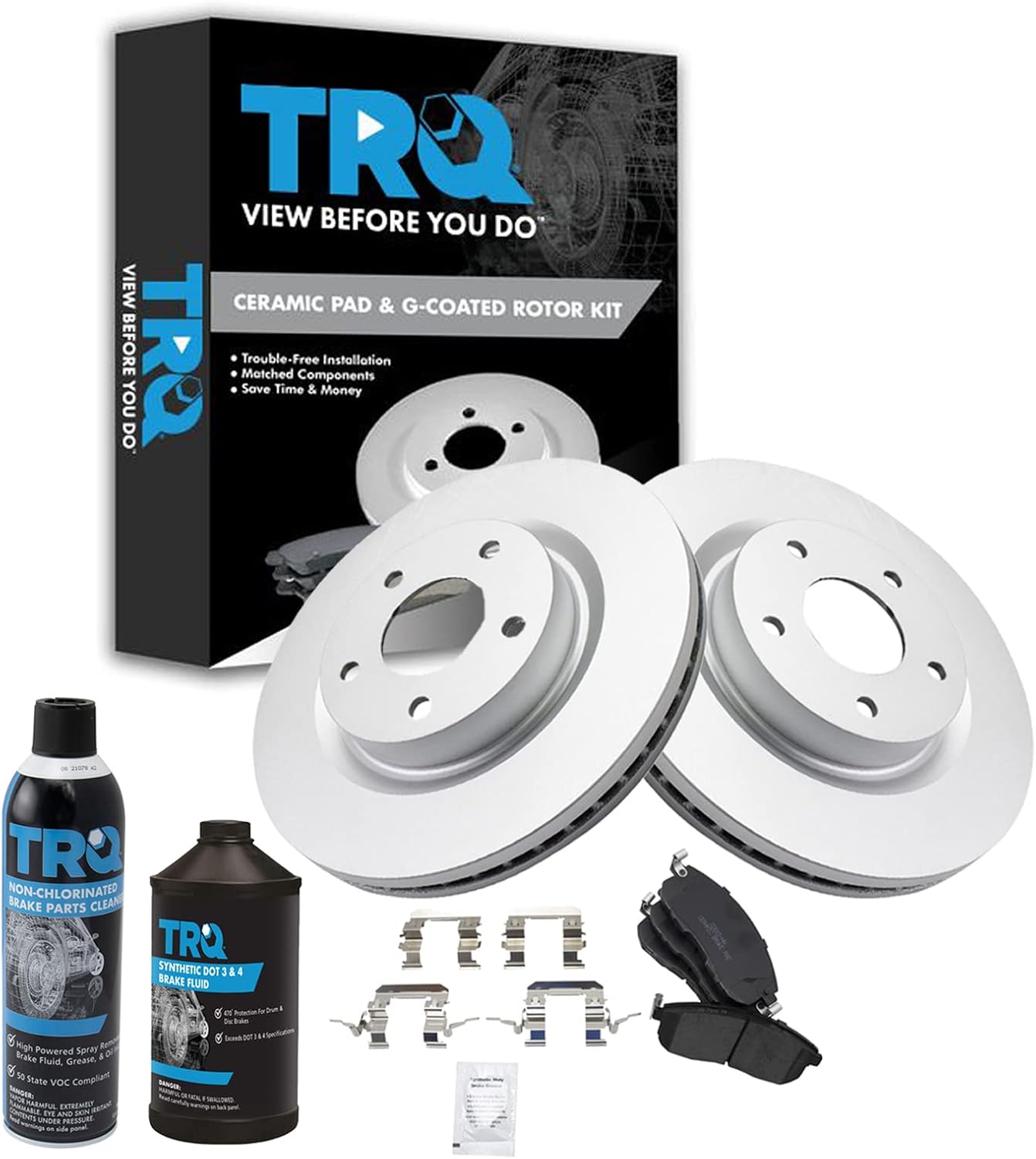 TRQ Front Brake Pad & Rotor Kit for 2007-2013 Nissan Altima
