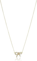 Crystal Motif Bow Pendant Necklace 16in + 2in Extender - Classic