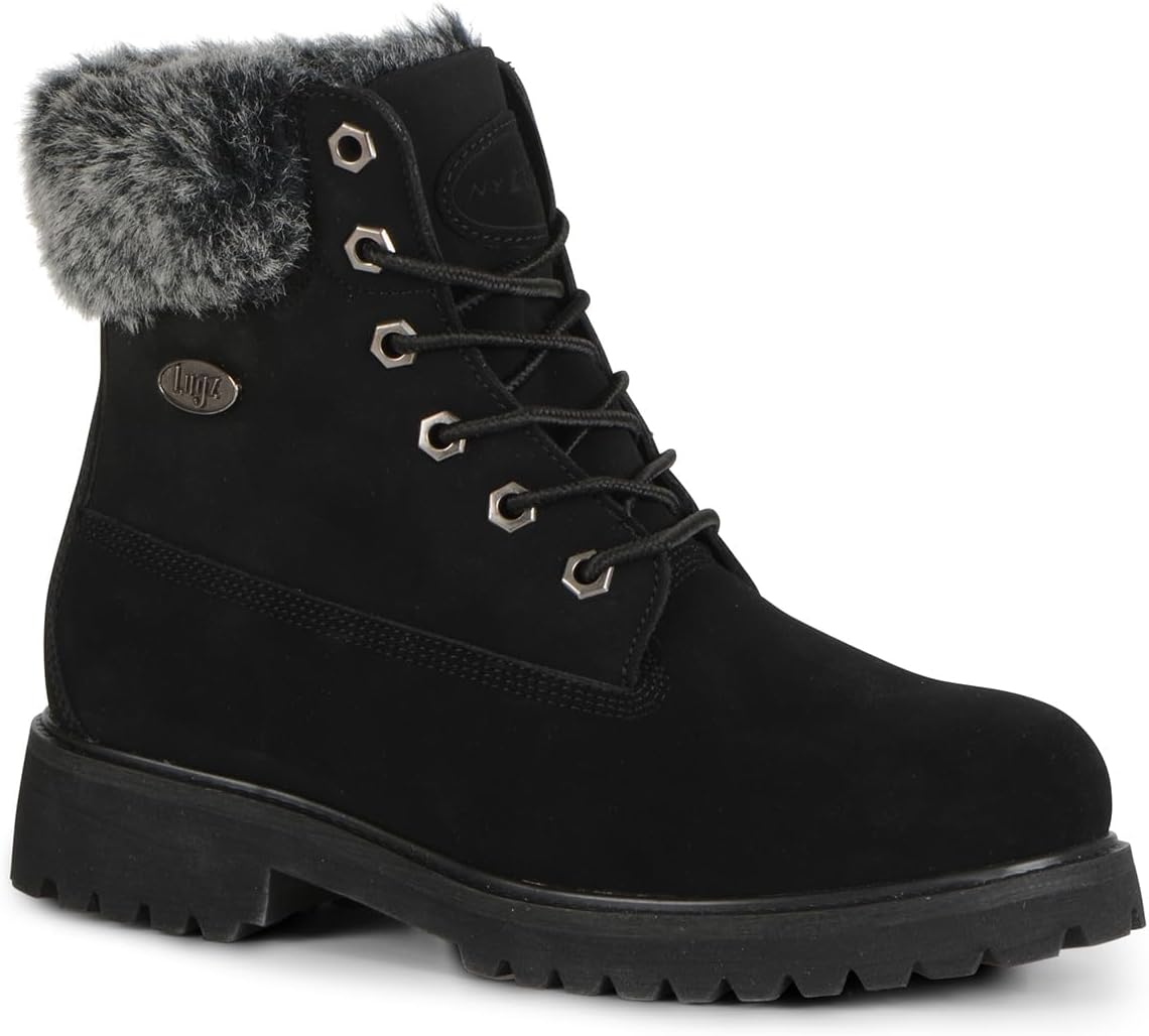 Lugz Womens Convoy Faux Fur Lace Up Boots for Stylish Comfort