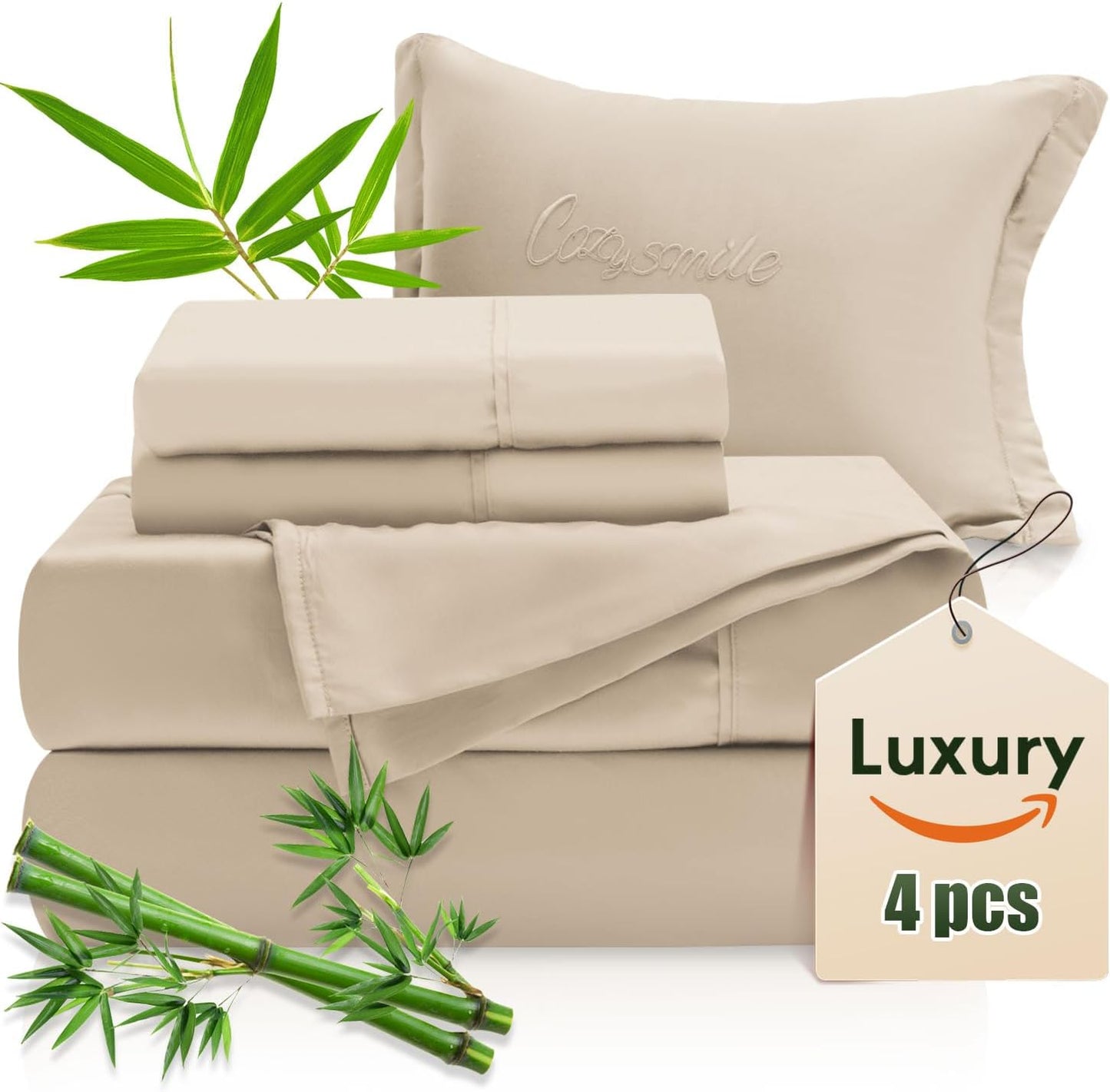 Luxury Bamboo Viscose Cooling Sheet Set for California King