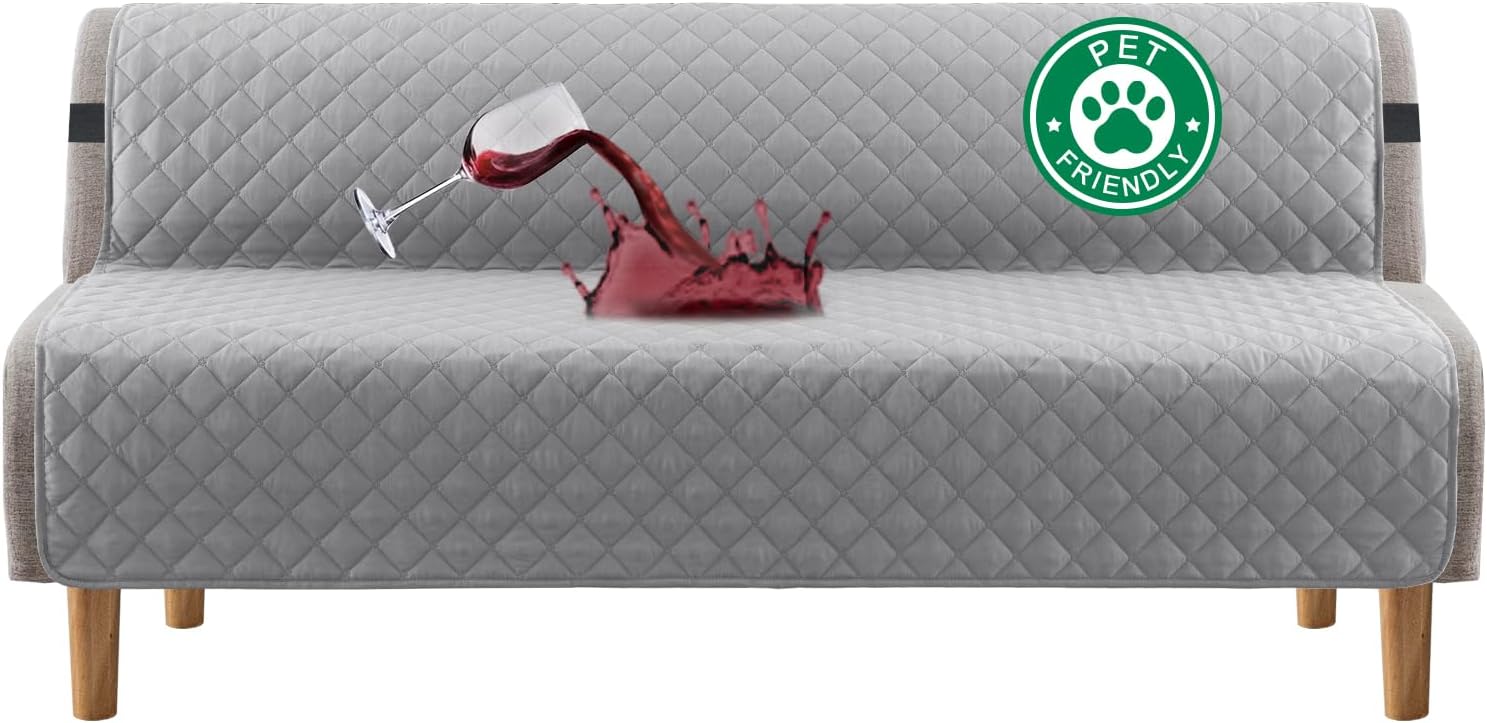 Waterproof Futon Cover for Armless Sofa Bed - Dove Gray