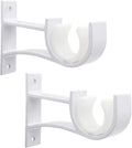 Curtain Rod Bracket Heavy Duty White - Locking 2 Pack