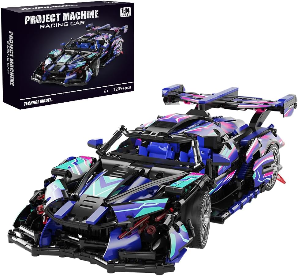 Sports Car Building Blocks Toys for Boys & Adults - 1391 Piece Kit