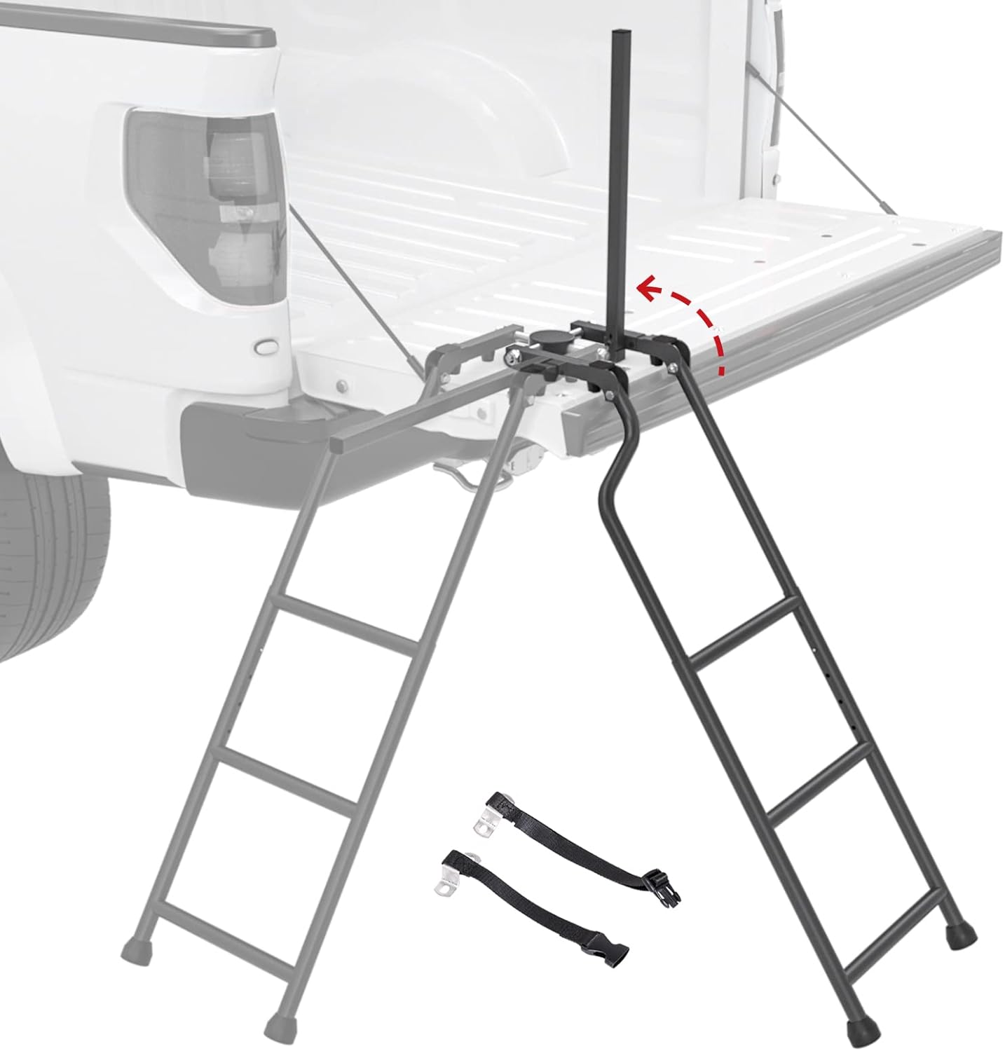 Durable Foldable Pickup Truck Tailgate Ladder with Handrail