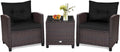 HAPPYGRILL 3 Pieces Patio Conversation Set - Compact Outdoor Sofa Set