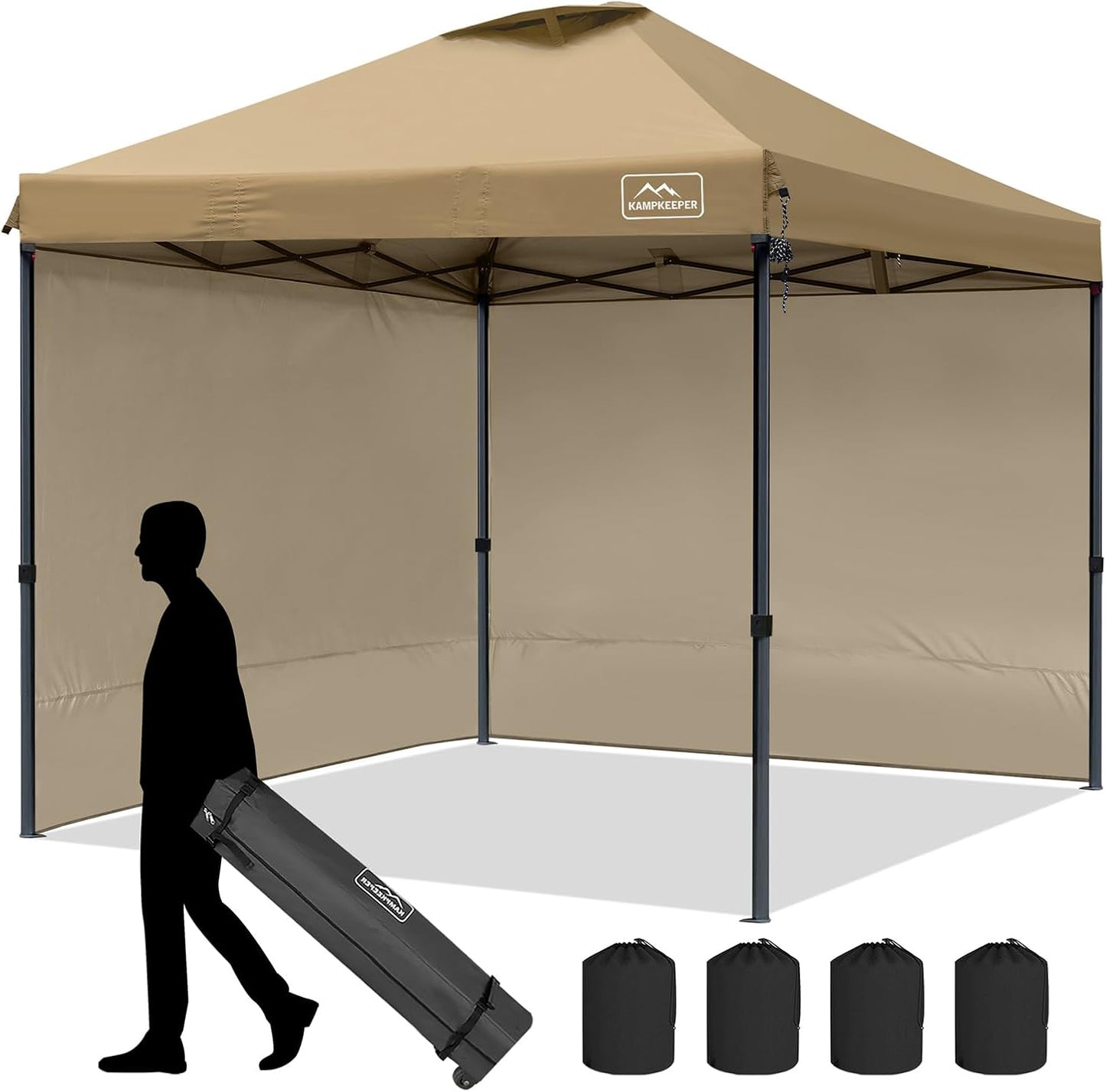 KAMPKEEPER 10x10 Pop Up Canopy Tent for Outdoor Events