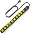 10 Outlet Metal Power Strip 6ft Cord with 2100J Surge Protector