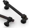 3.75 in Oil Rubbed Bronze Cabinet Handles 10 Pack - Solid Kitchen