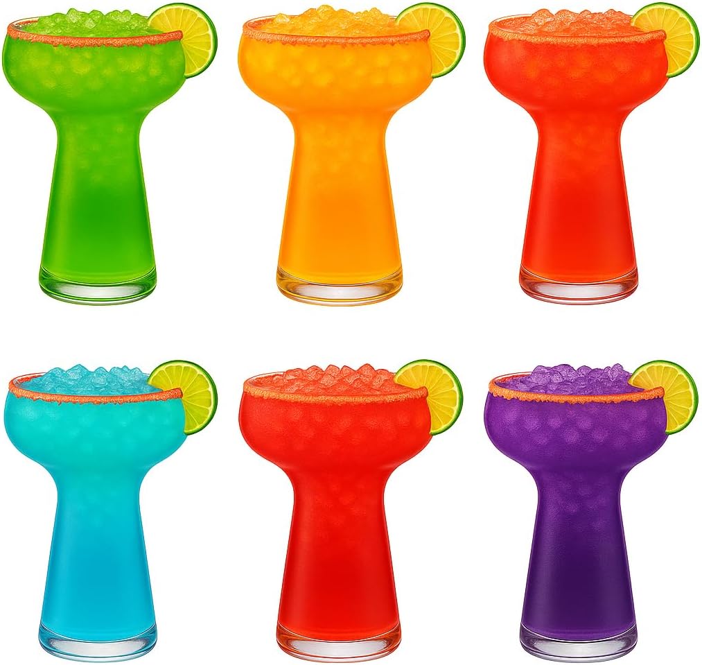 Oojami Lunara Clear Plastic Margarita Glasses for Parties