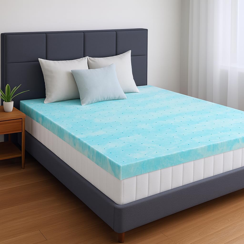 2 Inch Gel Memory Foam Mattress Topper for King Size Beds
