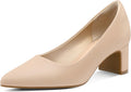 mysoft Women's Pointed Toe Pumps 2 in Chunky Block Low Heels Shoes