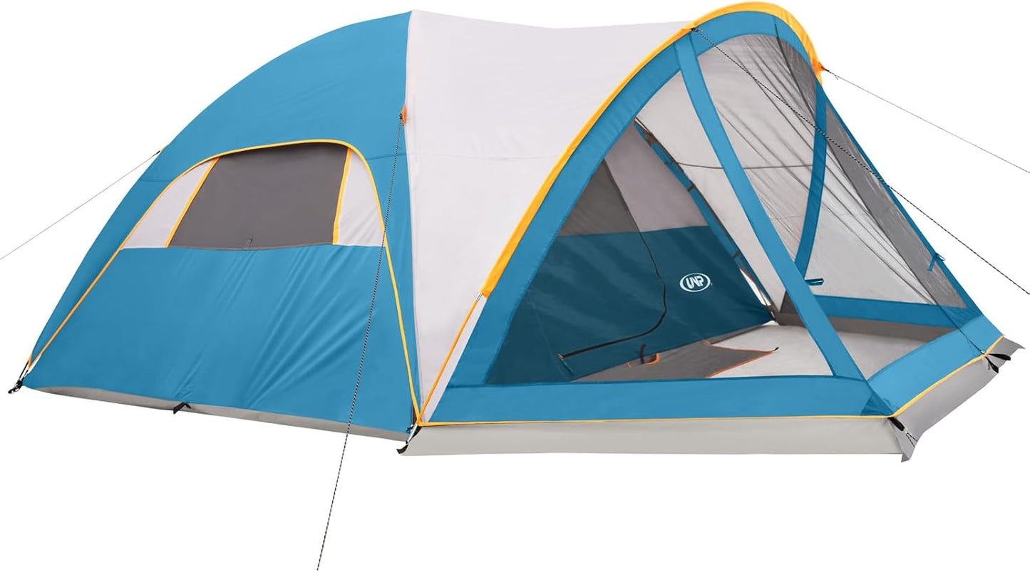 UNP 6 Person Camping Tent with Screen Room for Outdoor Fun