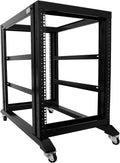 Raising Electronics 15U 4-Post Server Rack 31in Depth - Sturdy Open