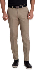 Slim fit flat front pants for men by Haggar with cooling features