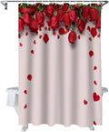 Red Rose Shower Curtain 72in x 84in - Valentines Bathroom Decor