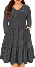 RITERA Plus Size Dress for Curvy Women V Neck Short Sleeve